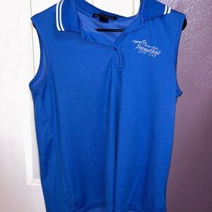 Blue Sleeveless Polo Shirt